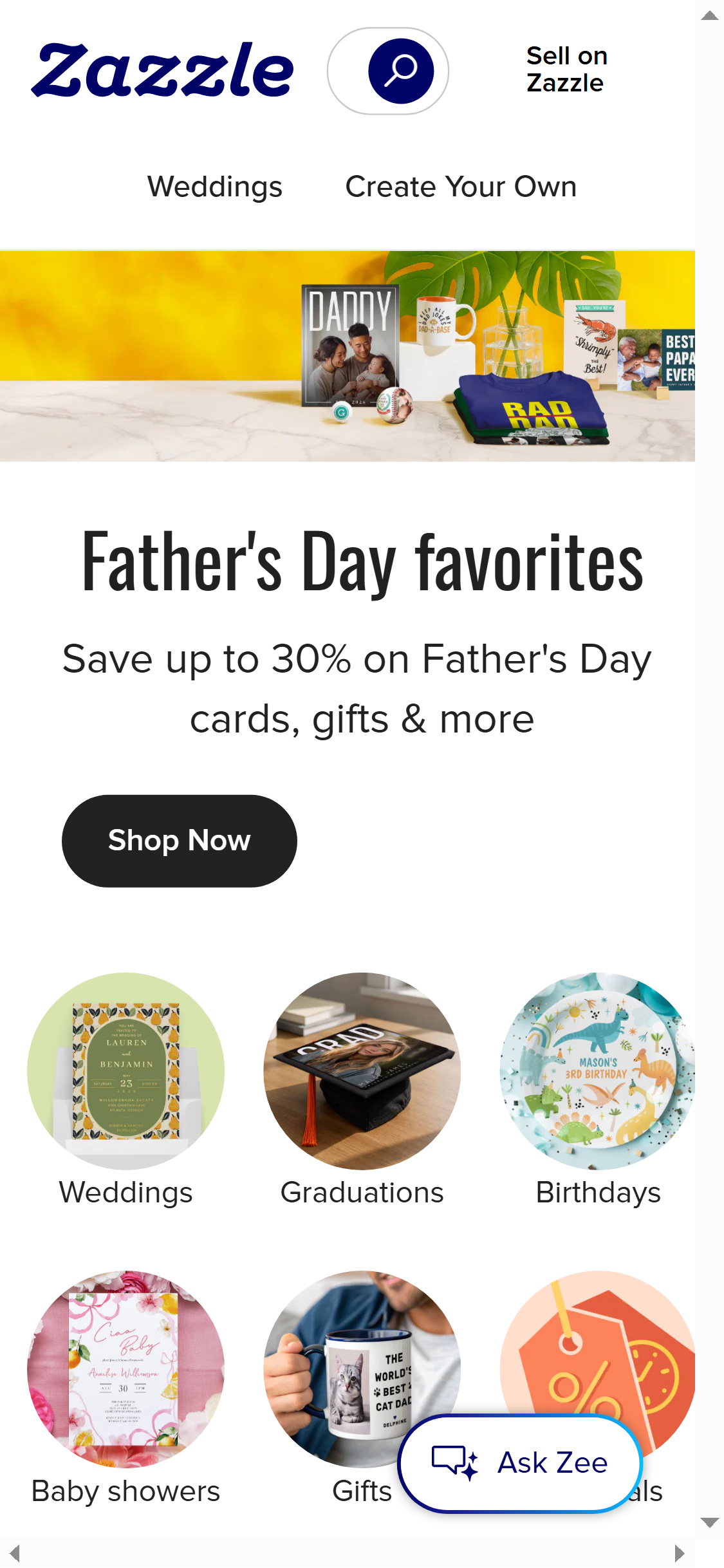 Zazzle — Star ratings on collection product tiles
