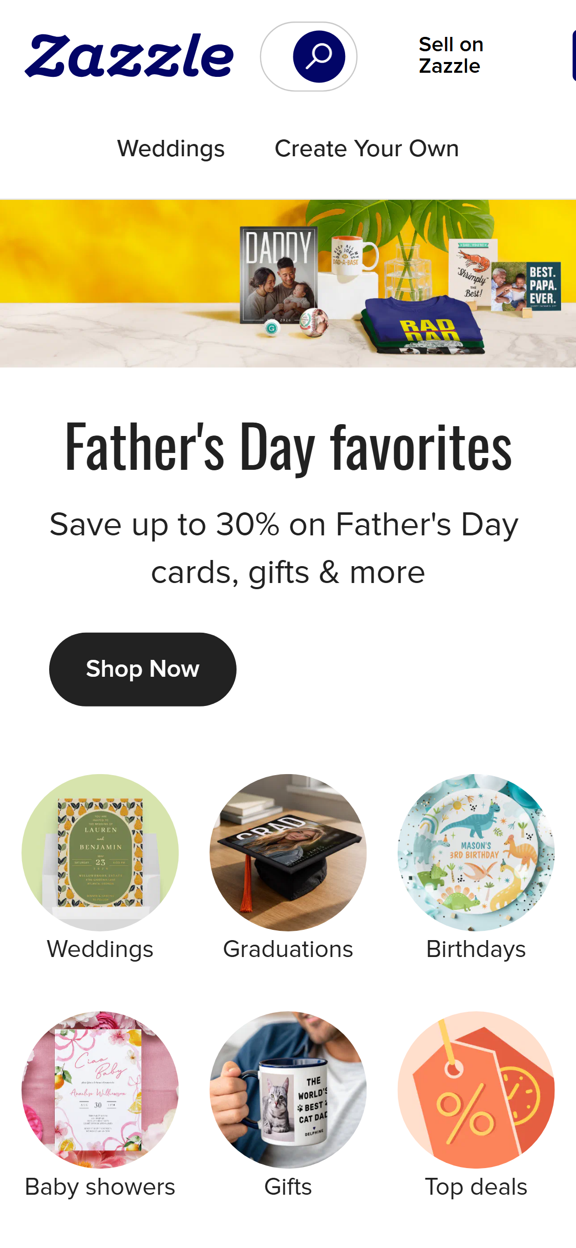 Zazzle — Announcement bar with discount offer